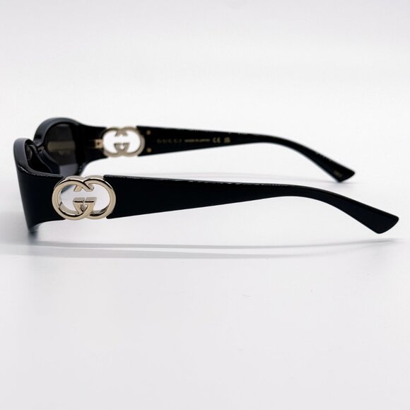 NEW GUCCI GG1661S 001 OVAL BLACK WOMEN SUNGLASSES GUCCI - Picture 9 of 13